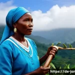 자메이카의 흑인 인권 운동 - A powerful and wise Queen Nanny of the Maroons, dressed in traditional, modest attire, stands at the...