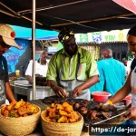 자메이카와 트리니다드토바고 비교 - **Vibrant Jamaican Jerk Street Food Experience:**
    A bustling and authentic street food stall in ...